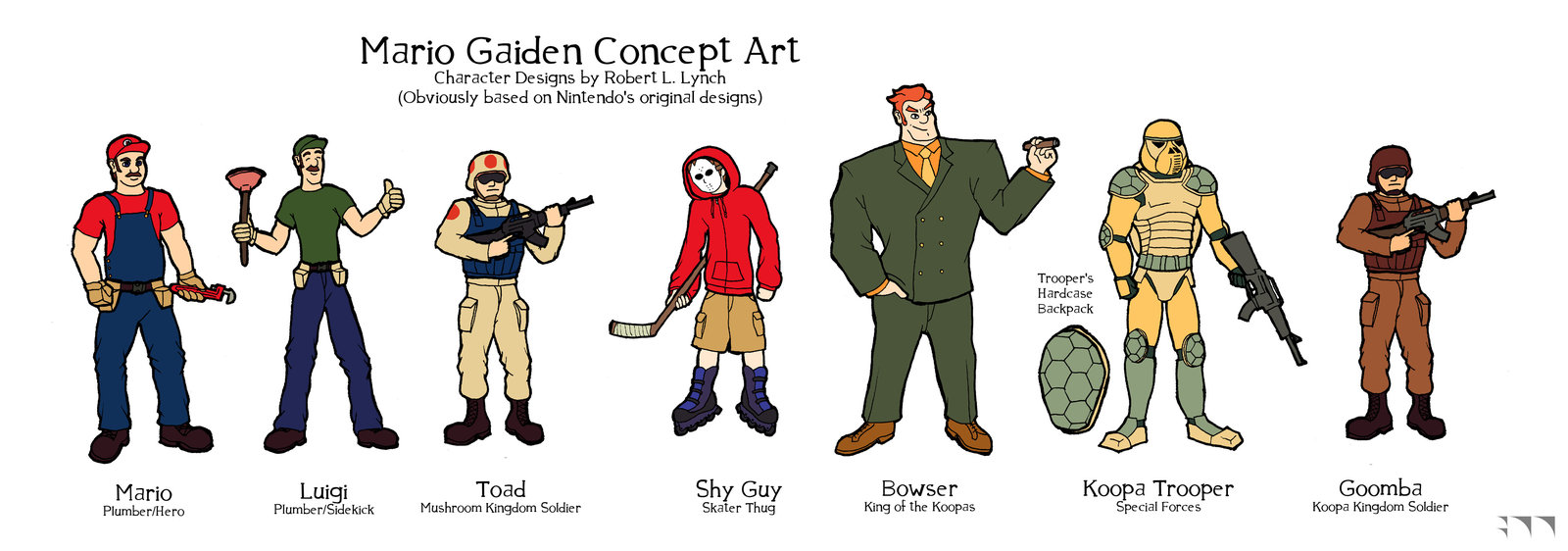 Mario Gaiden Character Designs - 2009